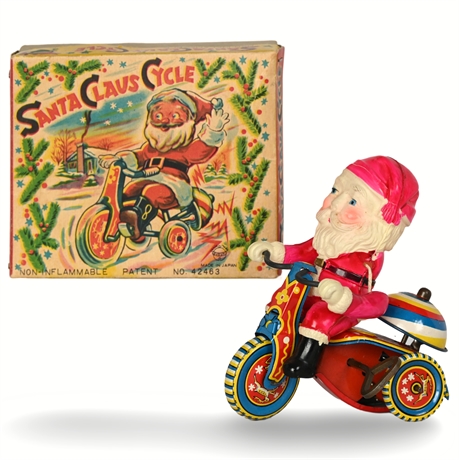 1950s "Santa Claus Cycle" Suzuki Mechanical Toy