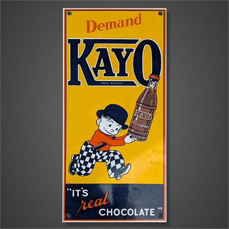 Ande Rooney Demand Kayo Chocolate Steel Advertising Sign