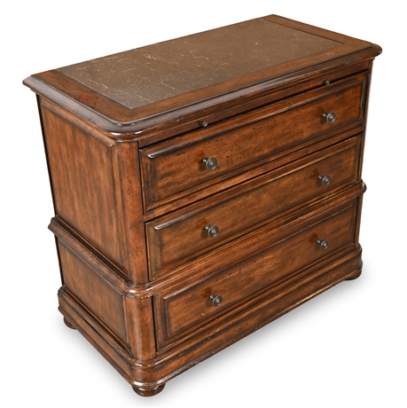Bernhardt Manor Bachelor’s Chest – 3 Drawers, Pull-Out Tray, Fossilized Top