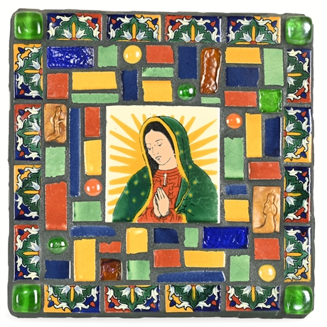 Virgin of Guadalupe, Handcrafted Tiles Mosaic