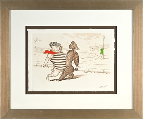 Boris O’Klein “Java” Dirty Dogs of Paris Etching, Signed