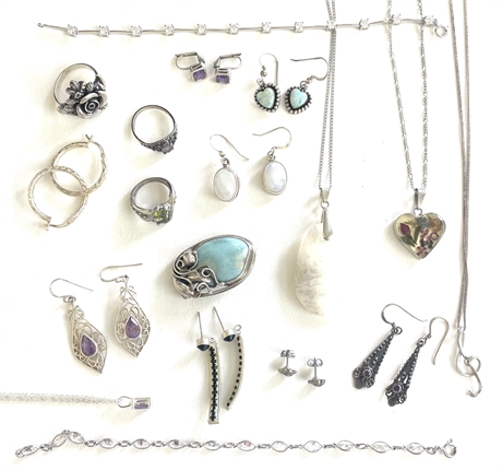 Opal, Larimar & More Jewelry Lot