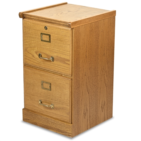 Oak File With 2 Drawers