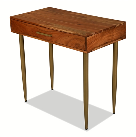 Rishabh Handicrafts Sheesham Writing Desk / Vanity with Integrated Power