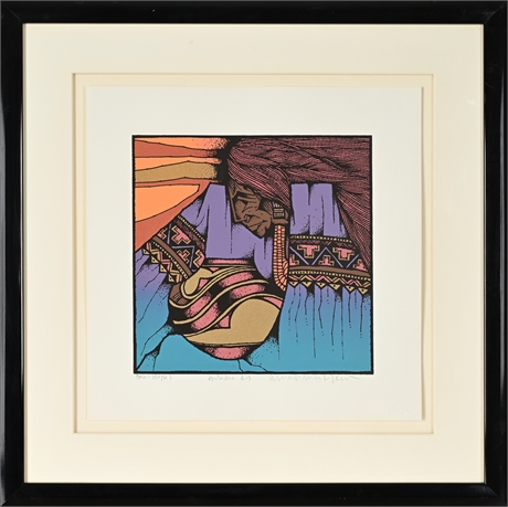 Amado Peña “Portadora Dios” Artist Proof 6/7 — Pencil Signed & Framed