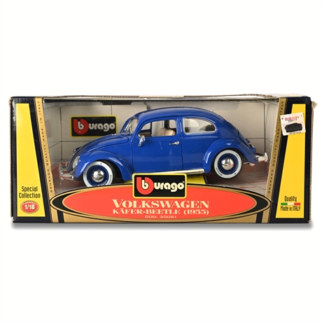 Bburago 1:18 1955 Volkswagen Käfer-Beetle (Blue) -  Special Collection Model