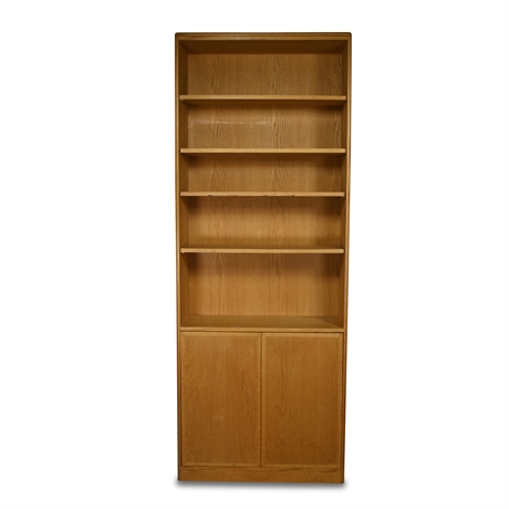 Oak Bookcase with Cabinet