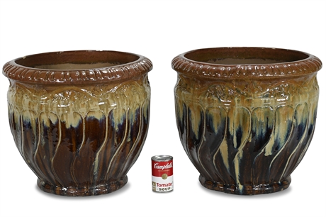 Pair 16" Ceramic Pots
