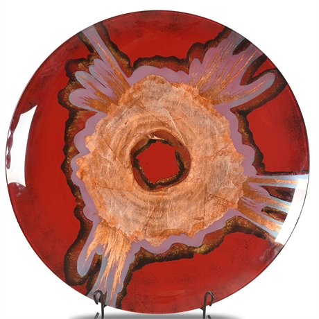 28" Art Glass Charger with Wall Mount