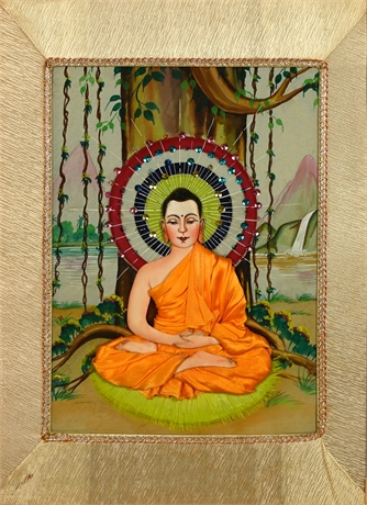 The Meditative Buddha on Silk