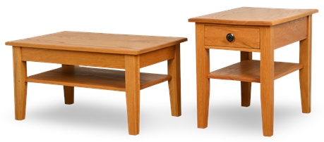 Two Small Handcrafted White Oak Tables
