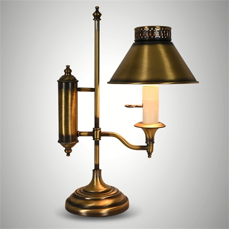 Paul Hanson Bouillotte-Style Table Lamp, Brass Finish, 16"