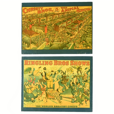 Vintage Circus Poster Reproductions Mounted on Wood