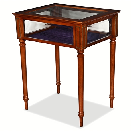 The Bombay Company Solid Wood Beveled Glass Display Table, 1997