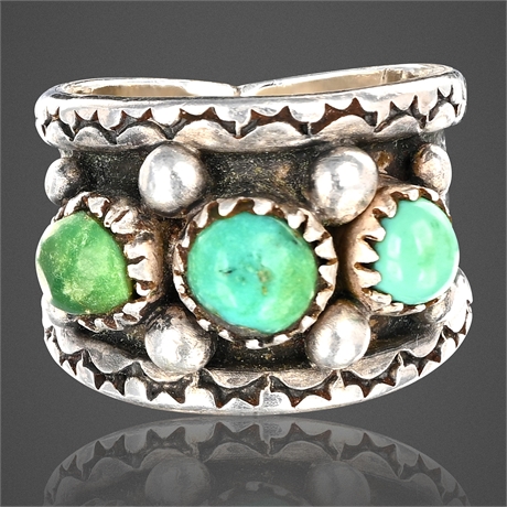 Vintage JB Sterling Silver & Turquoise Ring, Size 5.5