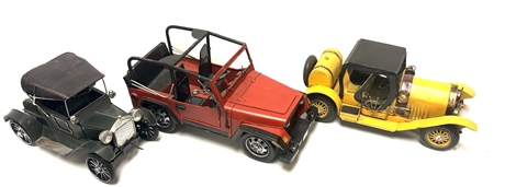 3 Metal Cars