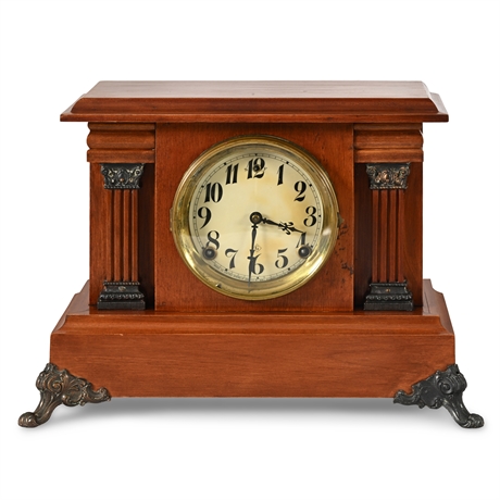 Wm. L. Gilbert Mantel Clock c.1911 — Key & Pendulum, Gong Chime
