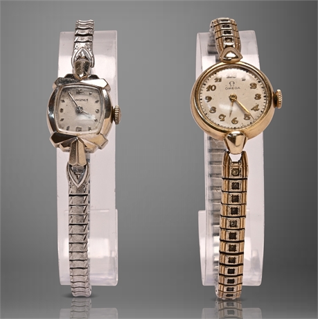 14K Longines & Omega Ladies Watches