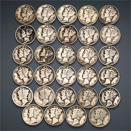 (29) Mercury Silver Dimes