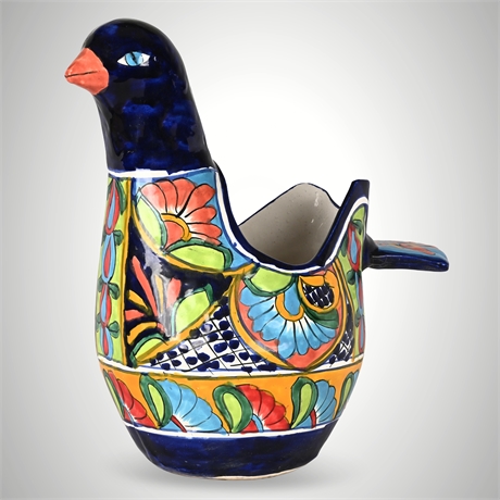 Large Talavera Pottery Bird Planter – Hand-Painted Mexico, 16"