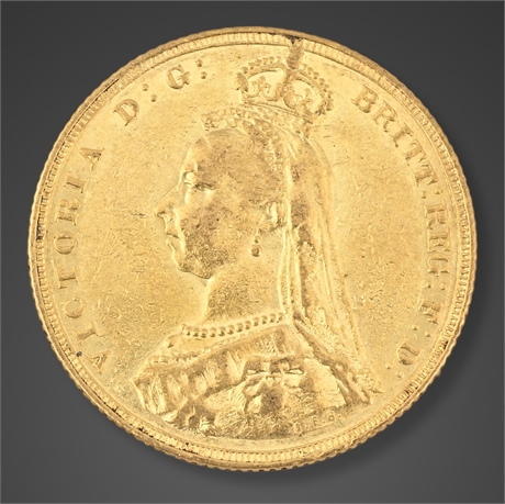 1887 Gold Sovereign – Queen Victoria Jubilee Head – London Mint – .2354 oz Gold