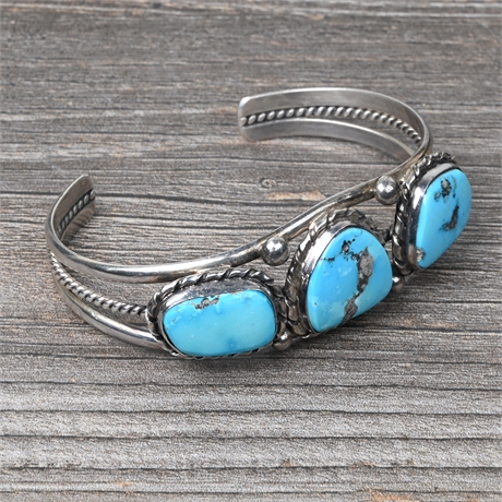 Will Denetdale Navajo Sterling Turquoise Cuff