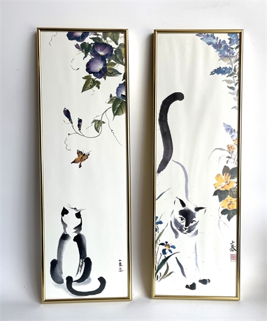 ASIAN CAT PRINTS - SET OF 2