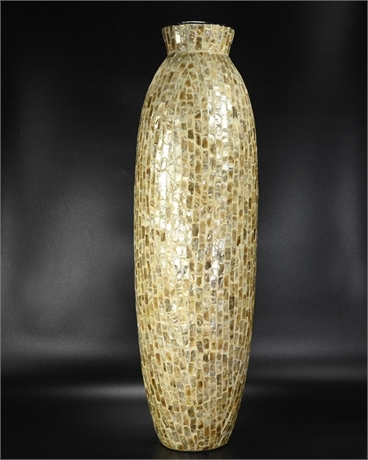 Inlaid Shell Floor Standing Vase