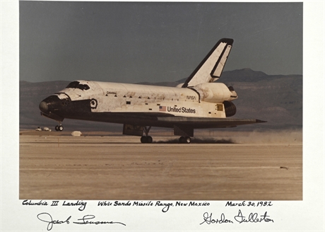Original NASA "Columbia III Landing" Photo on Kodak Paper Mounted on Cardboard
