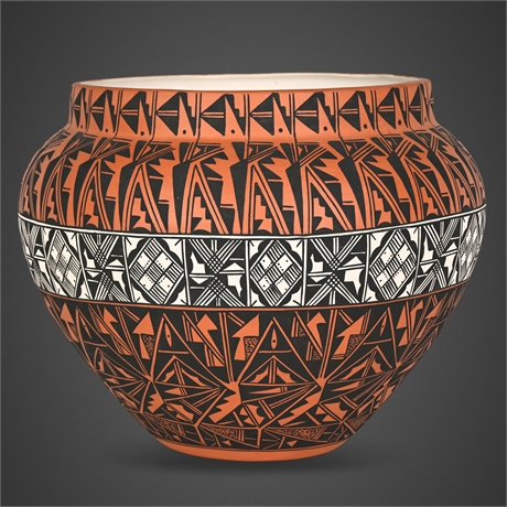 J. Chino Acoma Pueblo Pottery Jar — Geometric, 1988