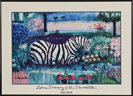 Zebra Dreaming of the Blue Mountain by Mike Smith