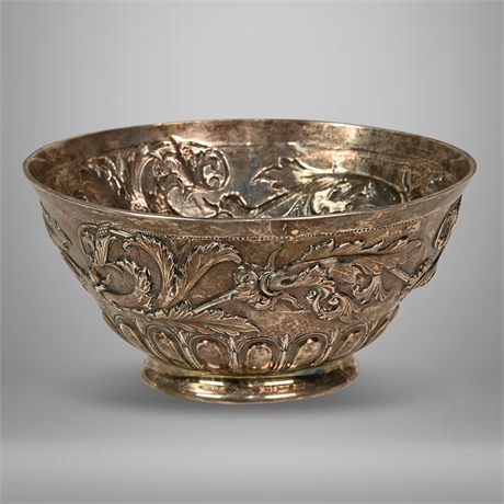 17th Century Samuel Hood Sterling Silver Repousse Bowl