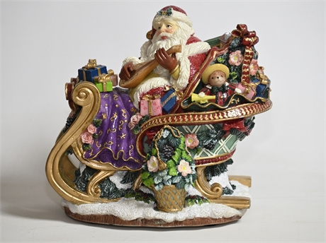 Fitz & Floyd 'Open Sleigh' Musical Santa Figure