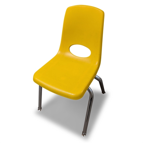 ECR4Kids Yellow Plastic School Chair – Chrome Legs