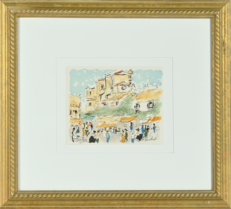 Urban Huchet Signed Limited Edition 'The Market at Uzes'