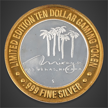The Mirage Casino $10 Silver Strike – Palm Trees / Hotel – .999 Silver