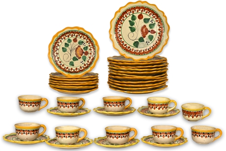 Vintage Mexican Talavera Majolica Style Dinnerware Set