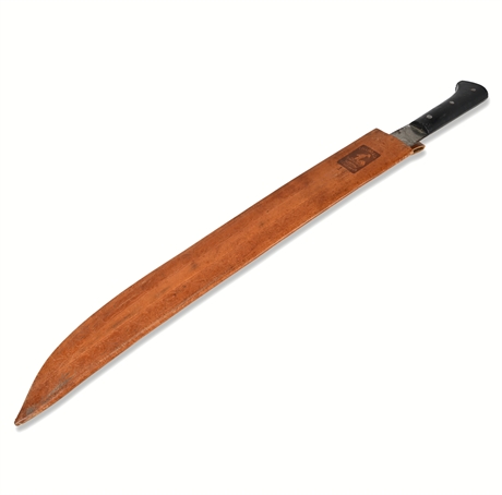 WWII-Era Collins & Co. Legitimus No. 13 Machete w/ Leather Scabbard