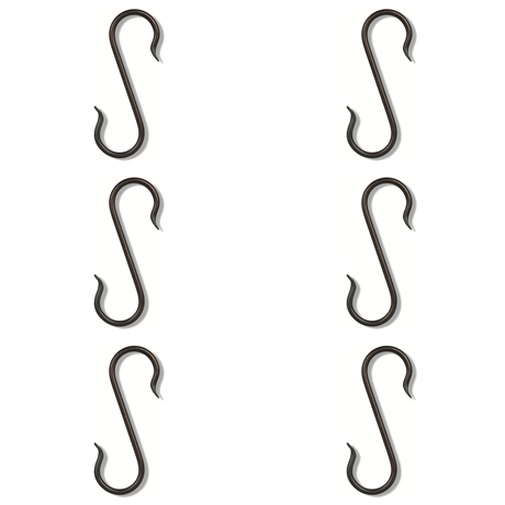 (10) Small Iron Round Stock "S" Hooks