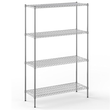74" High 4 Tier Chrome Wire Shelving Kit - NSF Commercial
