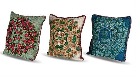 Hand Embroidered Accent Pillows