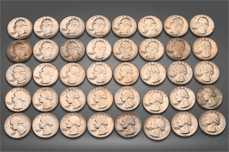 (40) 1965 Uncirculated Washington Silver Quarters