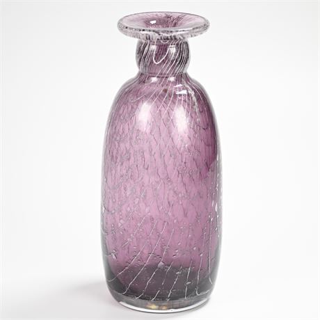 Amethyst Swirl Blown Glass Vase