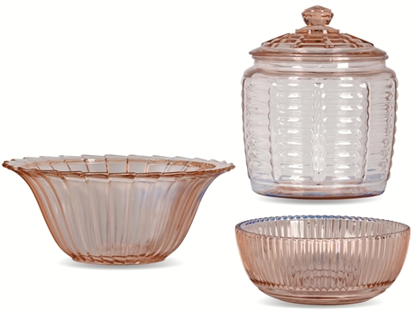 Collection of Vintage Pink Depression Glass