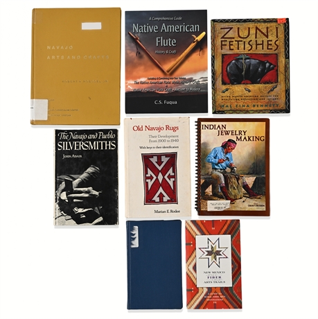 Native American Arts & Crafts Book Lot – Rugs, Jewelry, Flute, Zuni