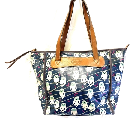 Fossil Tote with Owl Design