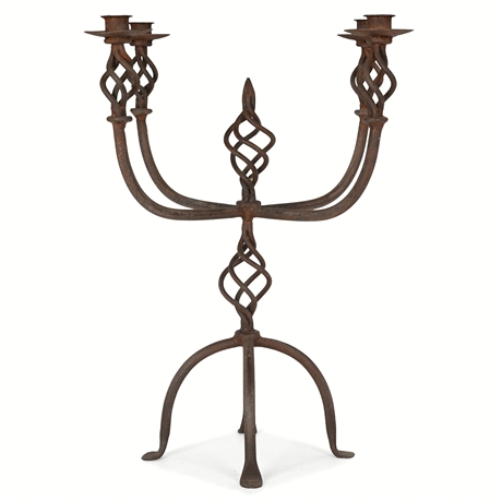 Vintage Wrought Iron Candelabra