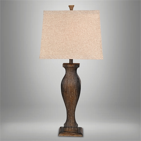 35¾" Transitional Table Lamp with Linen Shade — 3-Way Switch