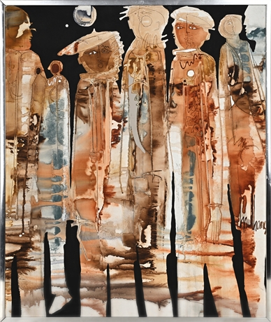 Gregory Hawthorne Abstract Figurative Painting — Signed, 23.5" x 19.5"