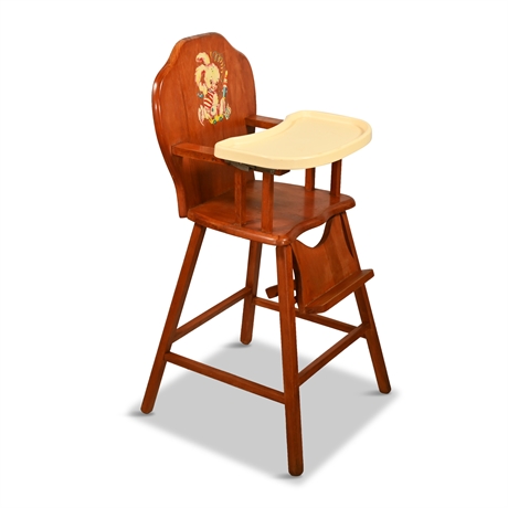 Vintage High Chair with Plastic Tray